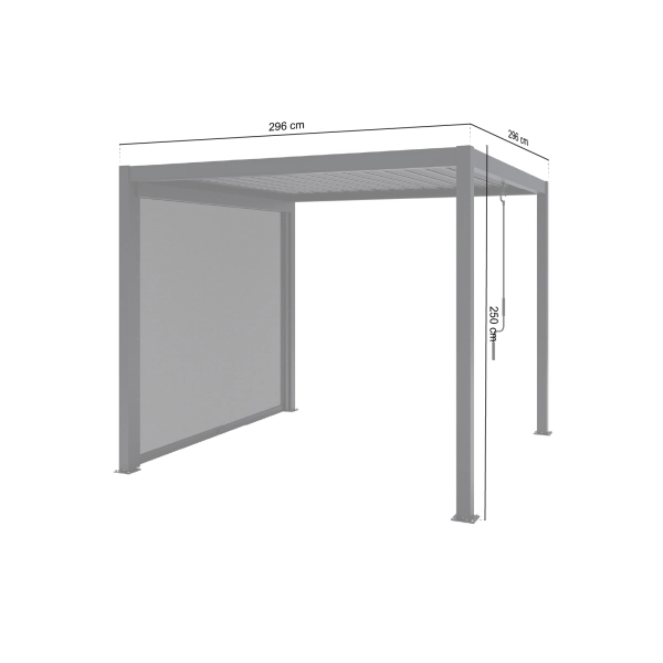 Zestaw Pergola ogrodowa tarasowa aluminiowa NORDVIC Skyline 3 x 3 m Antracyt + Roleta 3 m